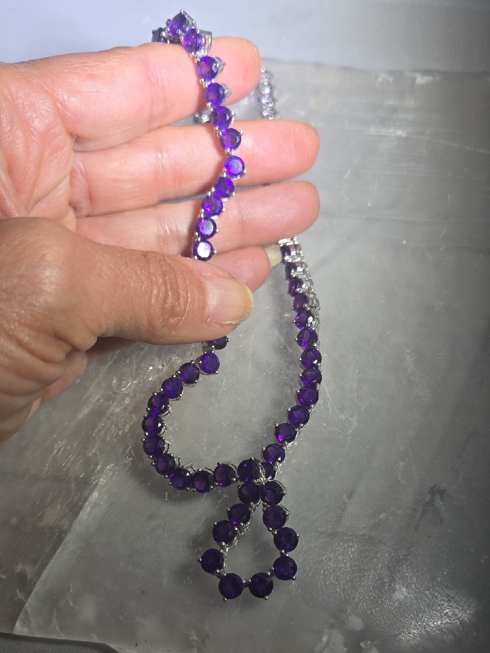Sterling Silver Amethyst Necklace